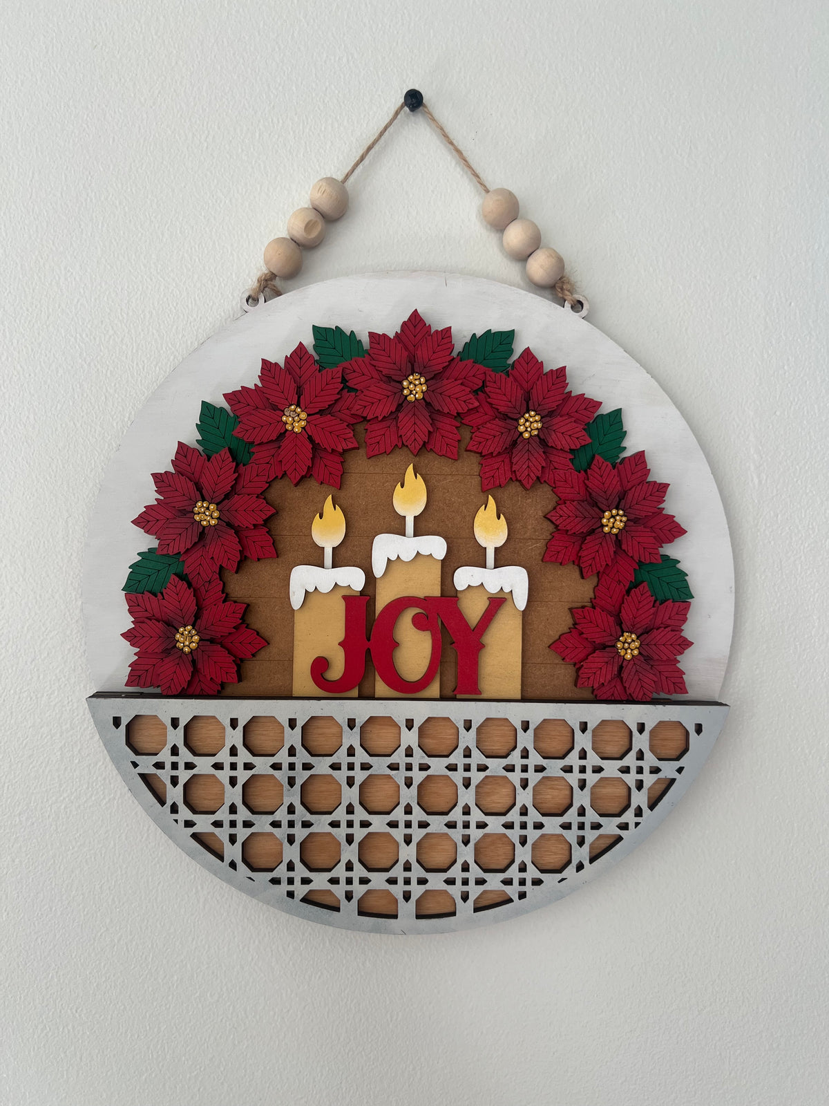 Christmas Poinsettia Welcome Sign