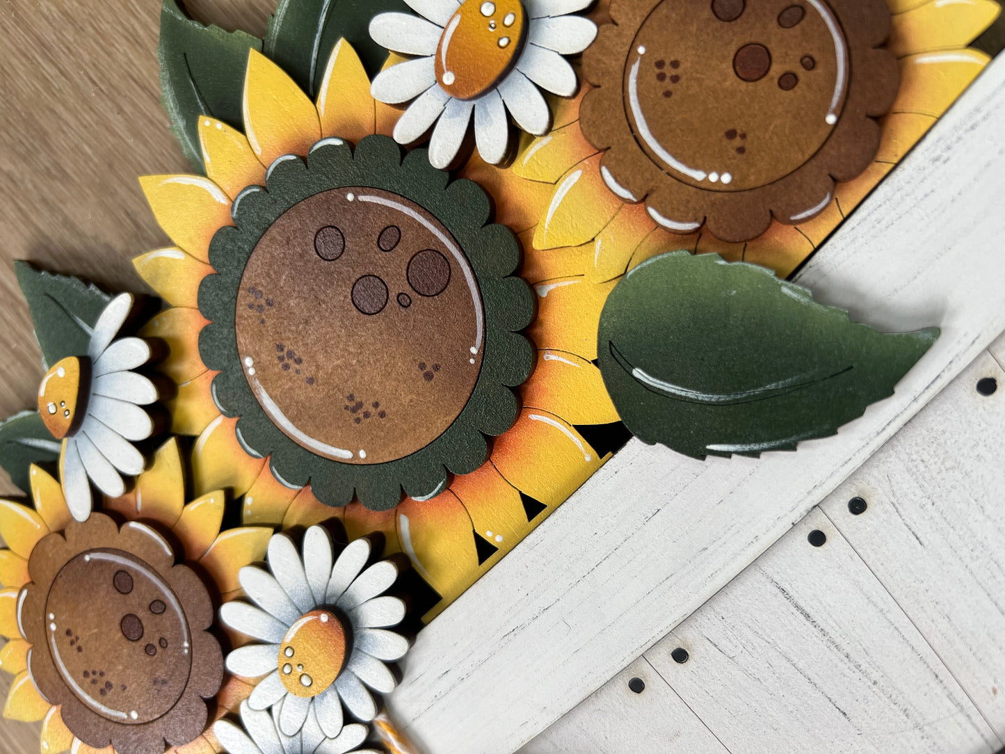 Sunflower and Daisies Basket Insert – Full Size | Interchangeable Fall Decor
