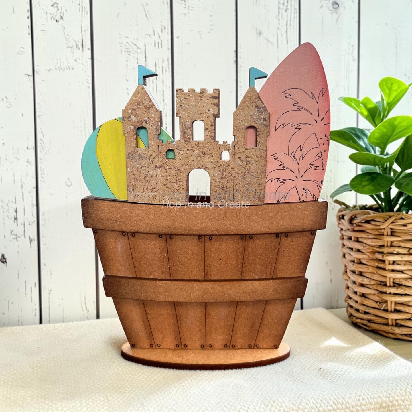 Summer Beach Sandcastle Mini Basket Insert
