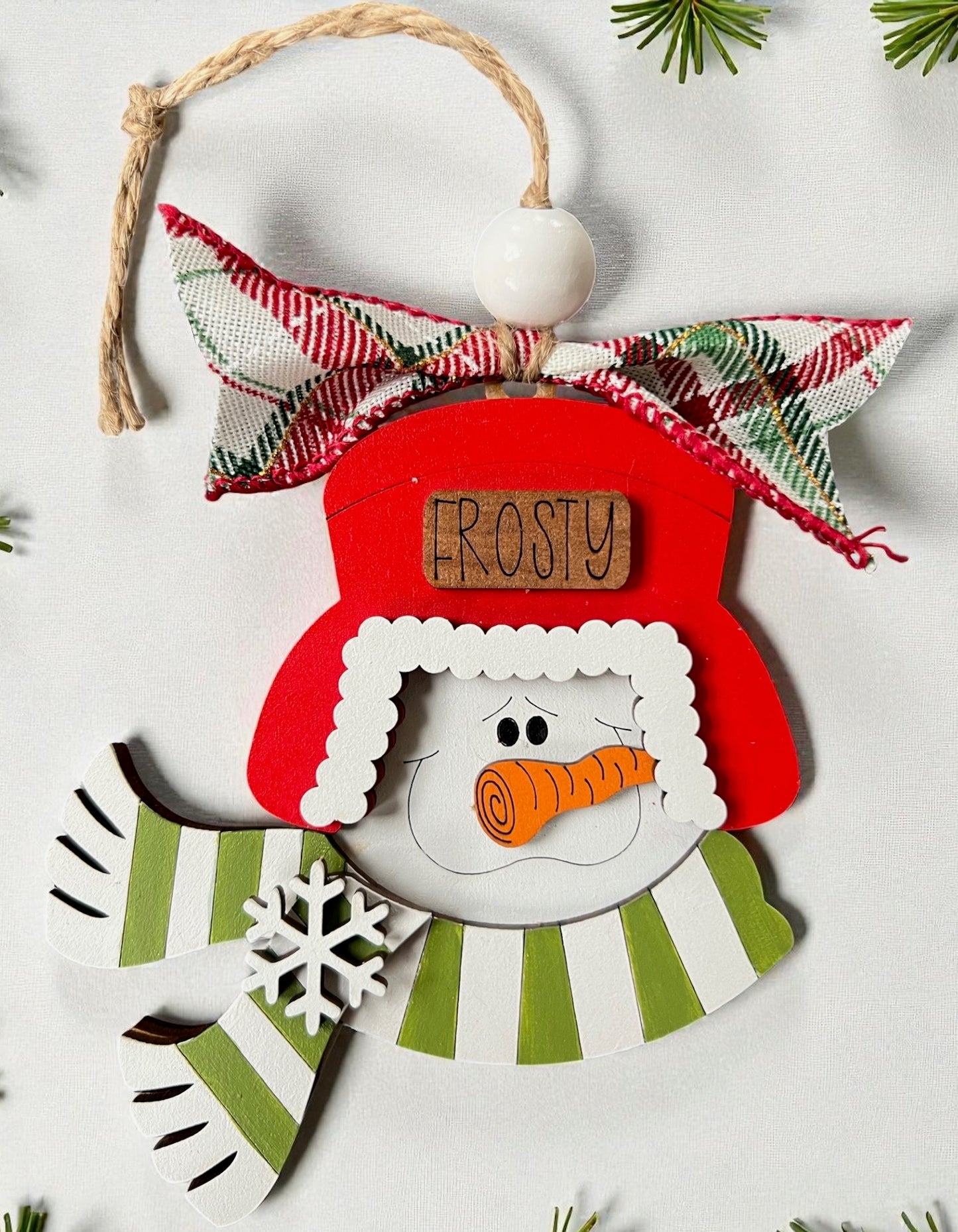 Snowman with Fluffy Hat, DIY Ornament Kit