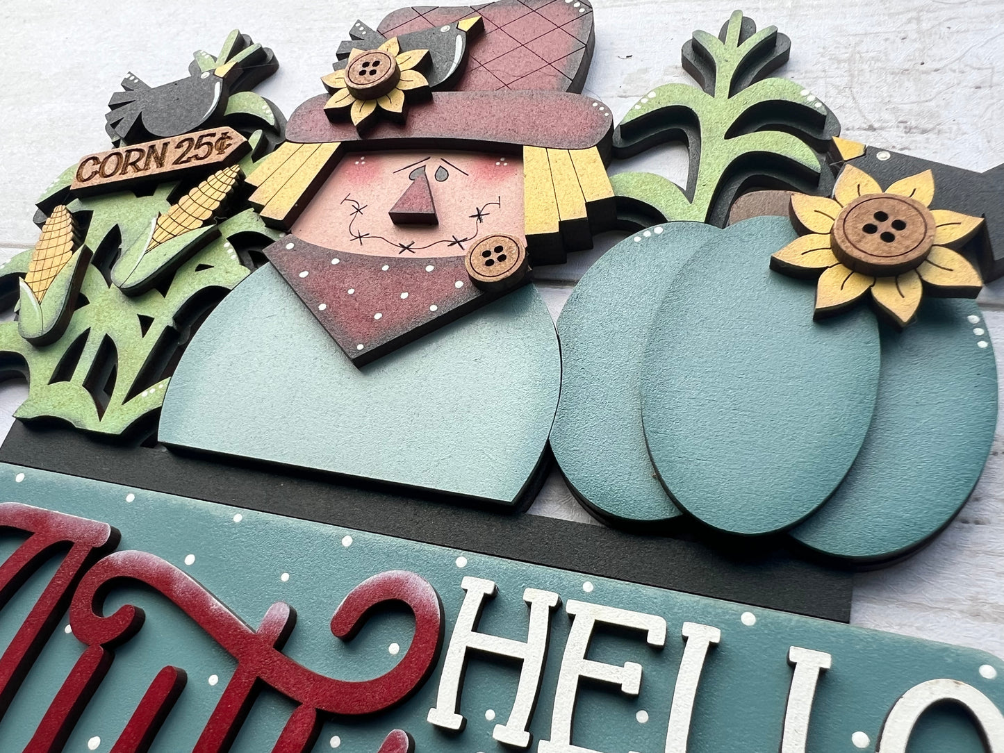 Scarecrow Truck Insert | Interchangeable Truck Decor | Hello Autumn Fall Truck Insert | Farmhouse Fall Décor