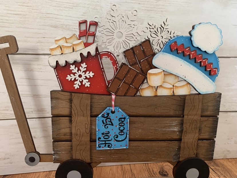 Hot Chocolate Basket Insert – Full Size | Interchangeable Winter Decor
