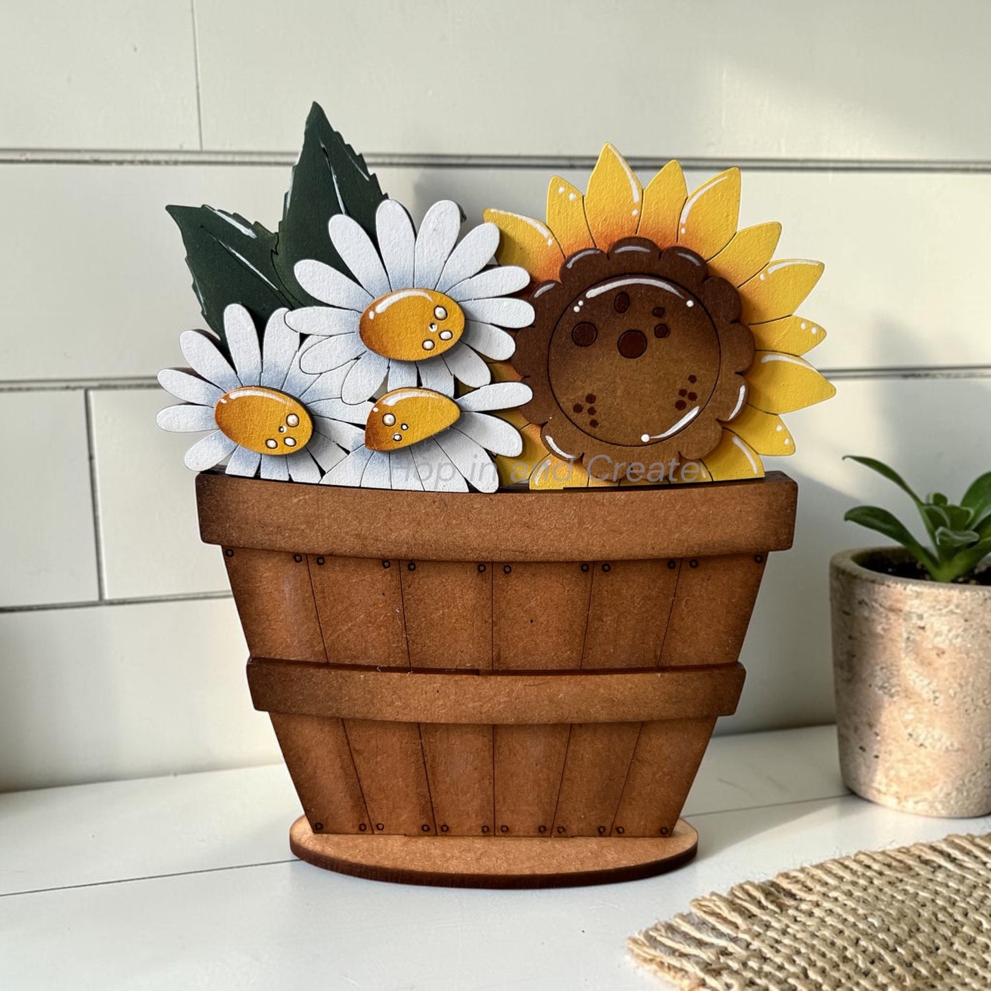 Sunflower & Daisy Mini Basket Insert