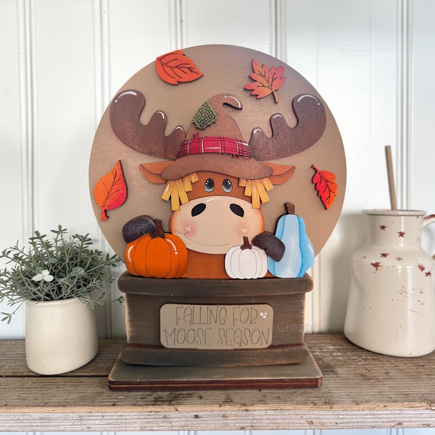 Fall Moose Easel Insert