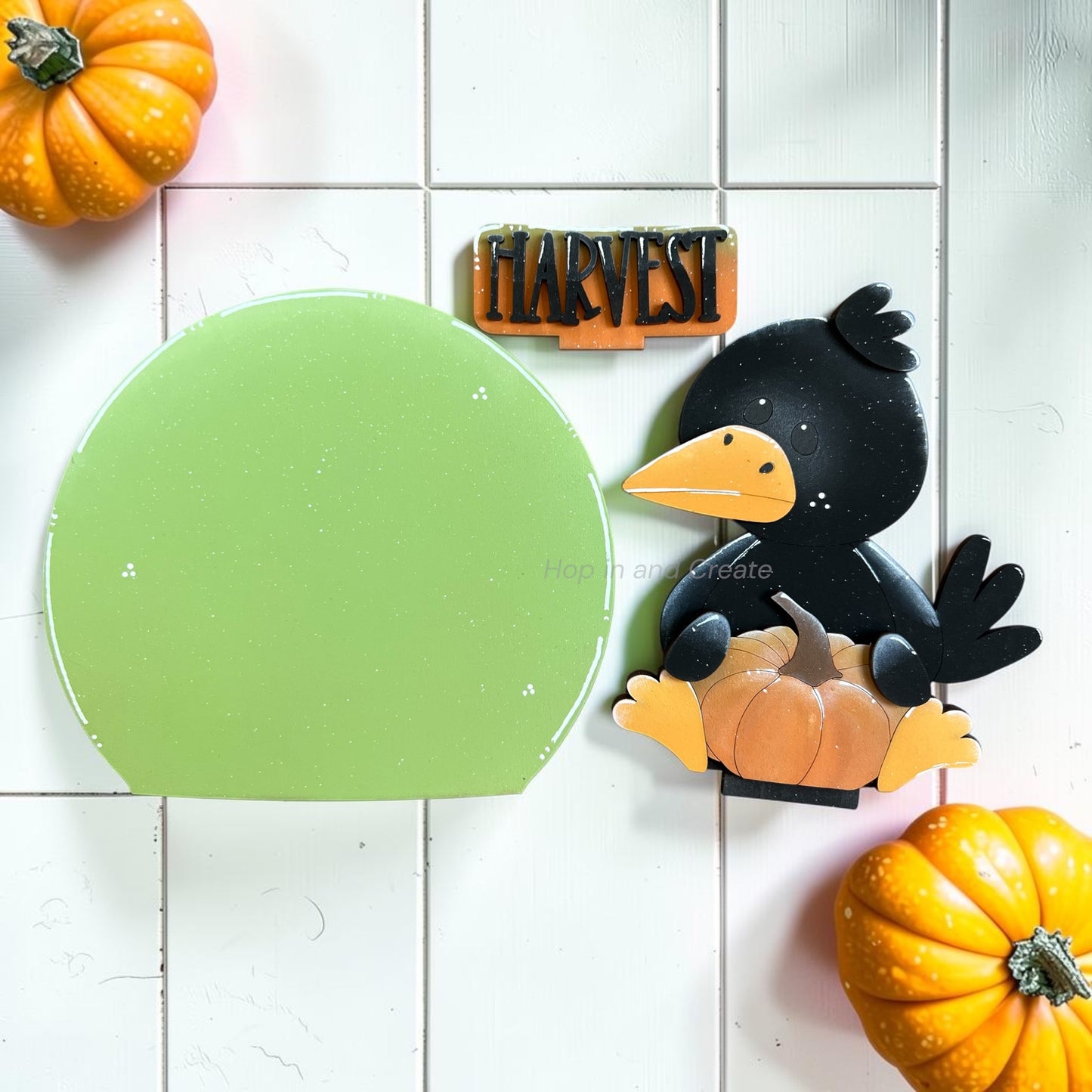 Fall Crow Pumpkin Patch Easel Globe Insert
