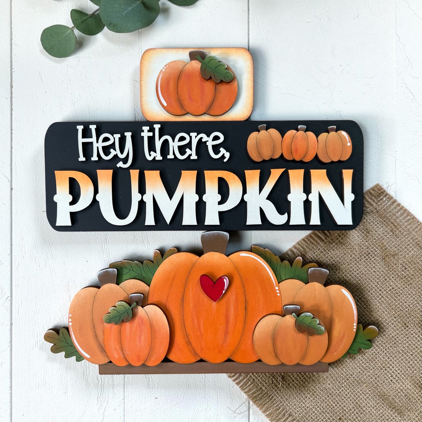 Hey Fall Pumpkin Interchangeable Truck & Cutting Board Hanging Truck | Fall Interchangeable Truck Decor
