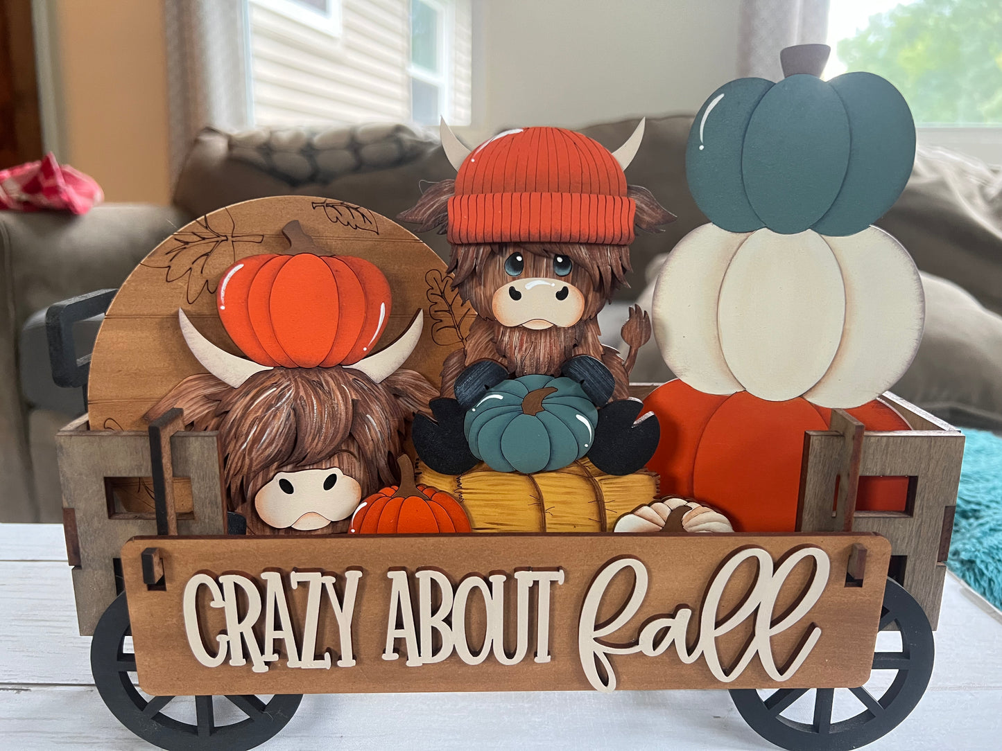 Fall Highland Cow Wagon