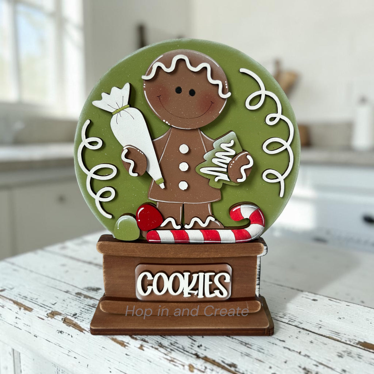 Christmas Gingerbread Cookies Easel Globe Insert