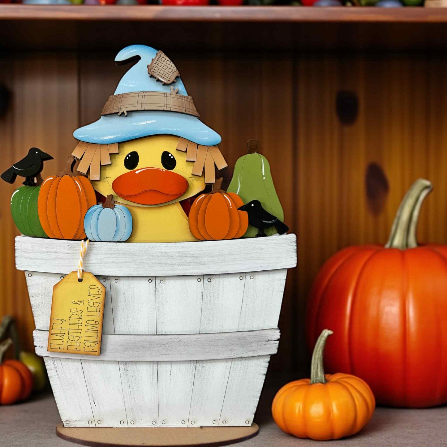 Duck Scarecrow Basket Insert – Full Size | Interchangeable Fall Decor