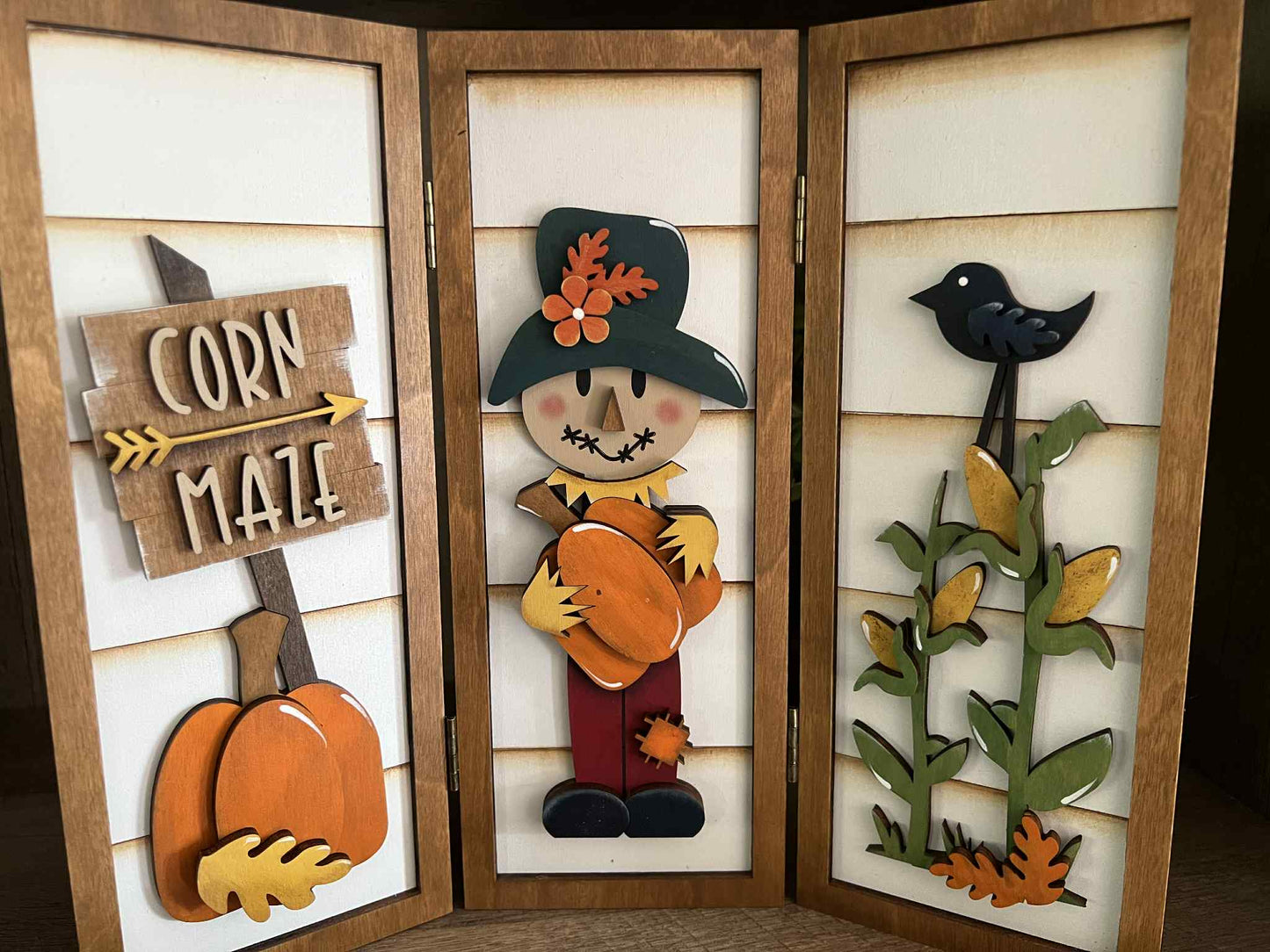 Fall (Scarecrow and Corn Maze) Vertical Trio Sign