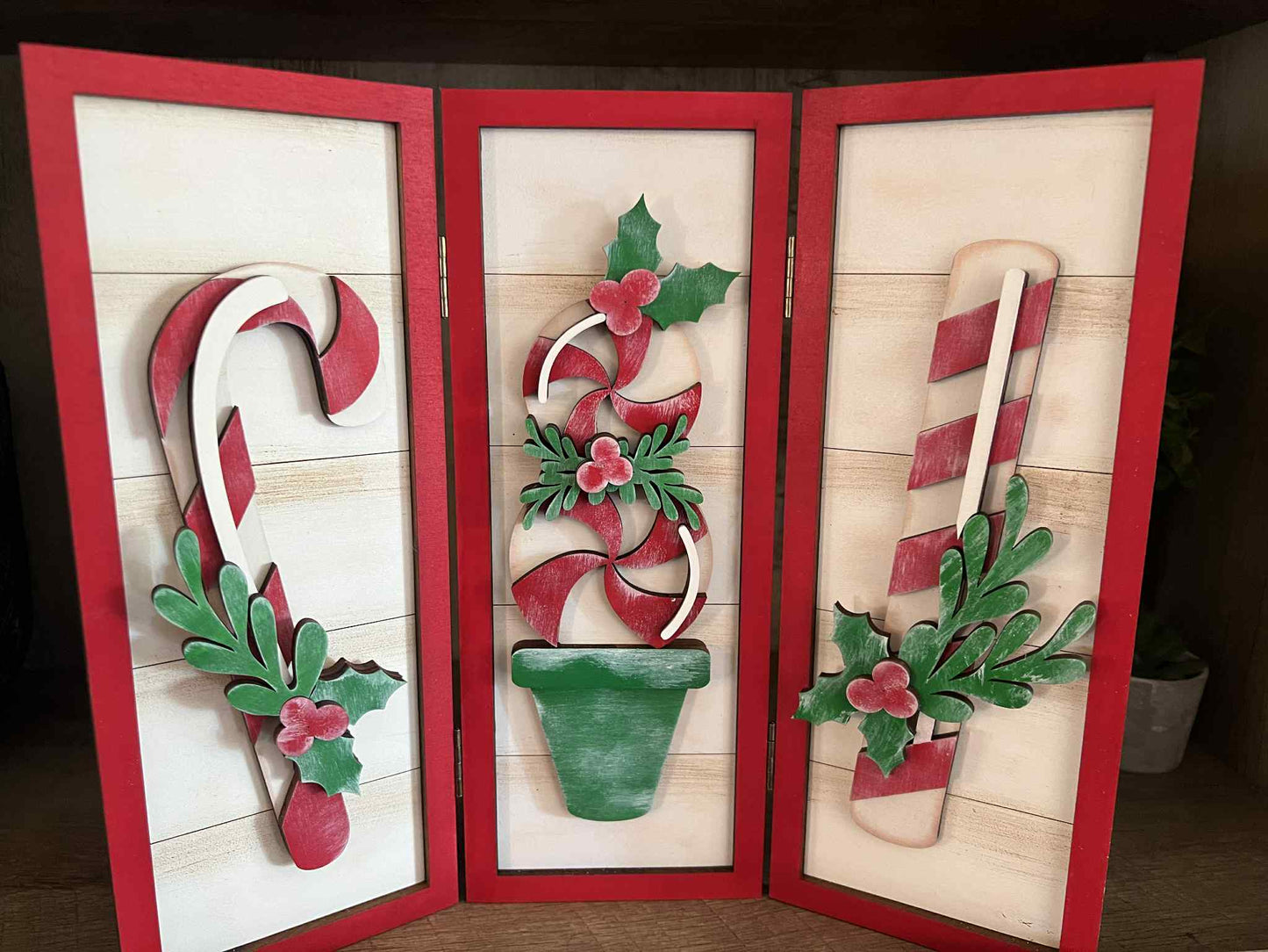 Christmas (Candy Canes) Vertical Trio Sign