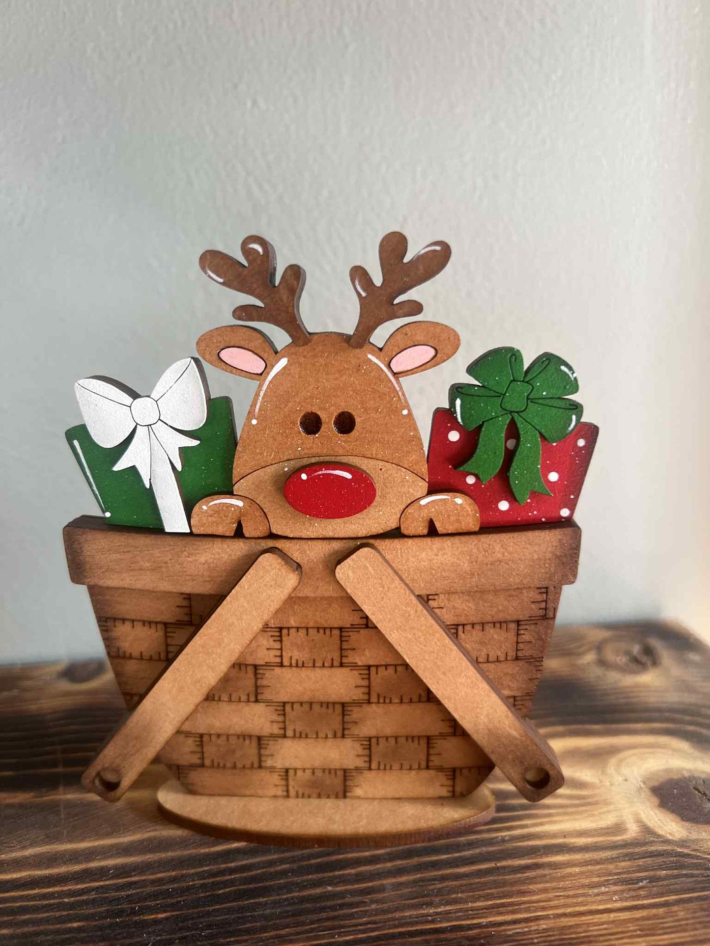 Mini Christmas Reindeer 2 (presents) Standing Basket Insert