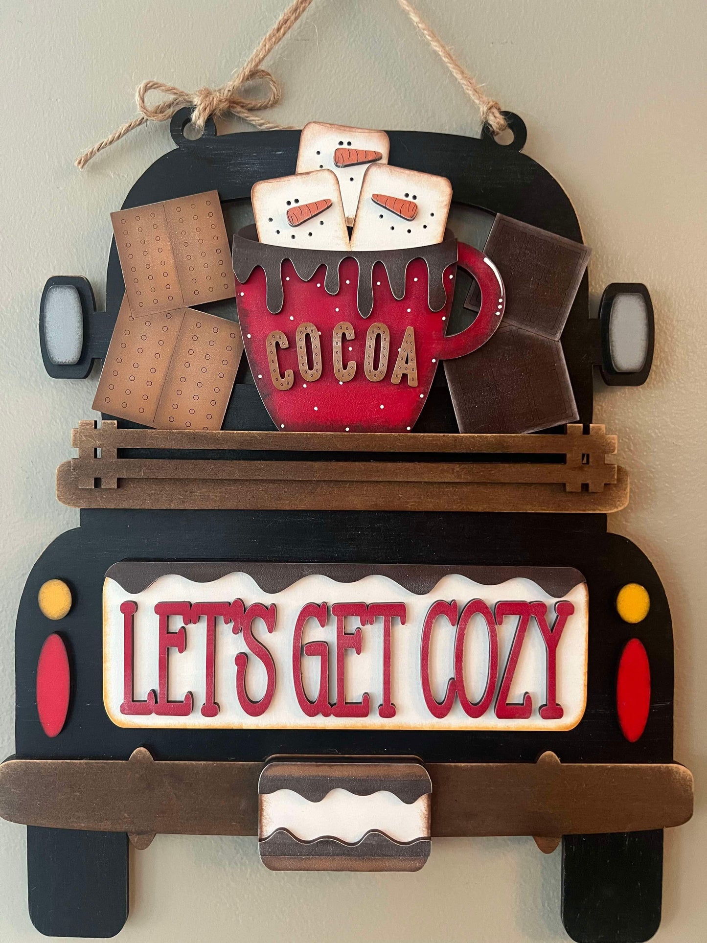Hot Cocoa 2 Hanging Truck | Cutting Board