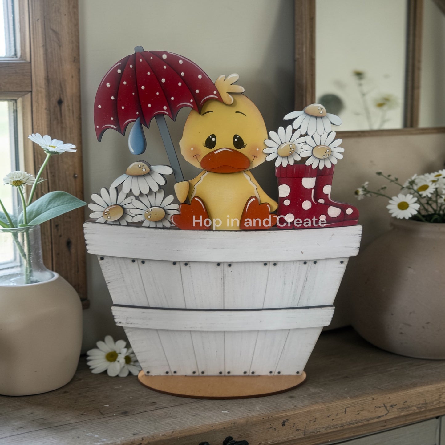 Spring Duck Basket Insert – Full Size | Interchangeable Spring/Summer Decor