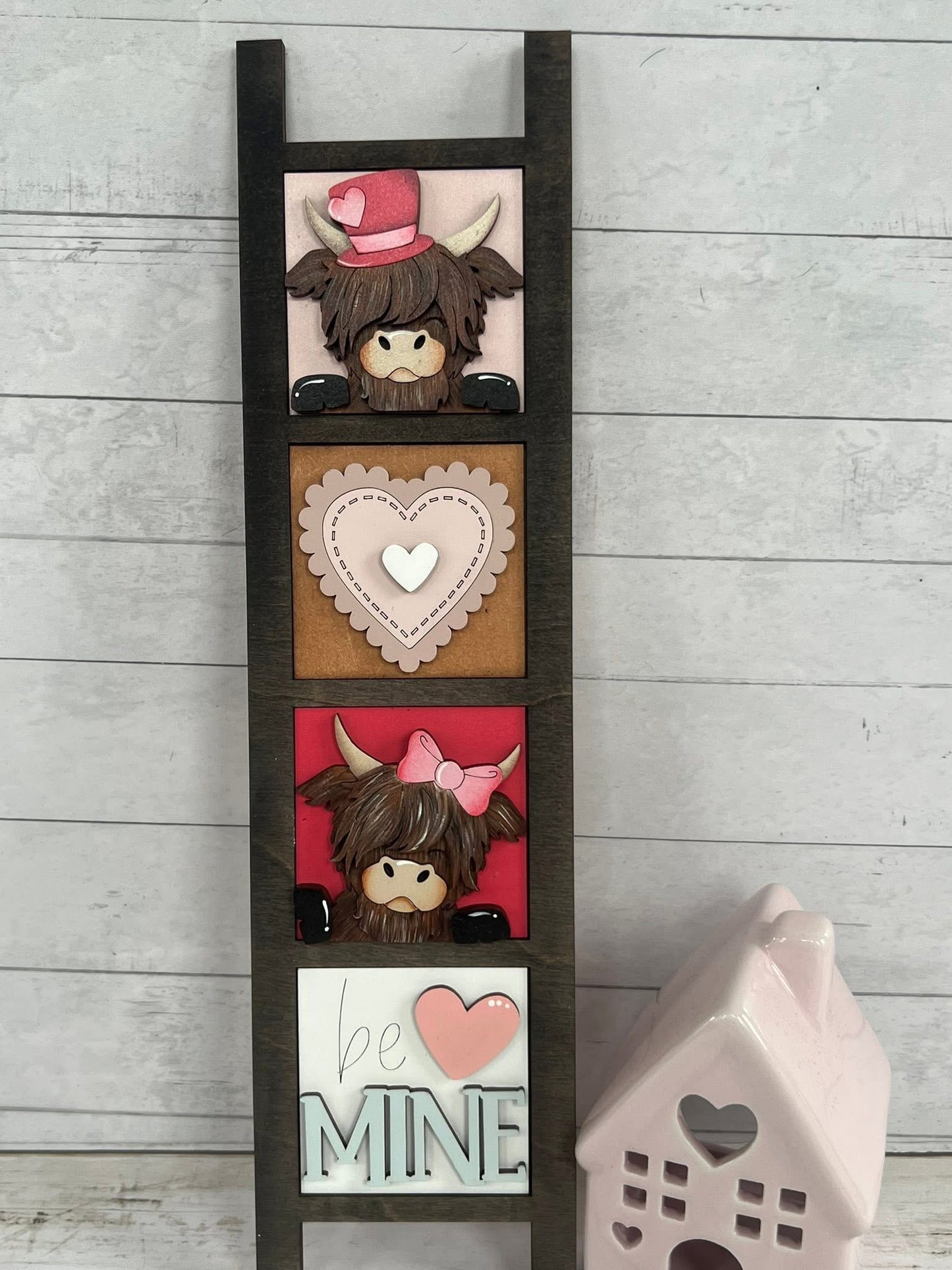 Valentine Highland Cow Mini Tiles