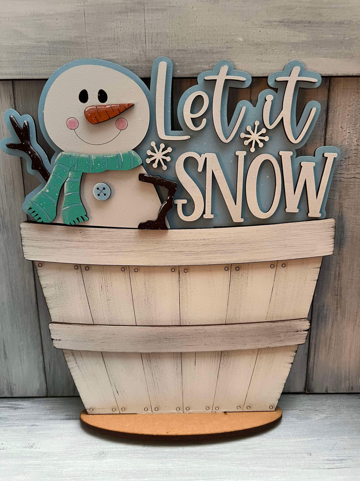 Let it Snow Basket Insert – Full Size | Interchangeable Winter Decor