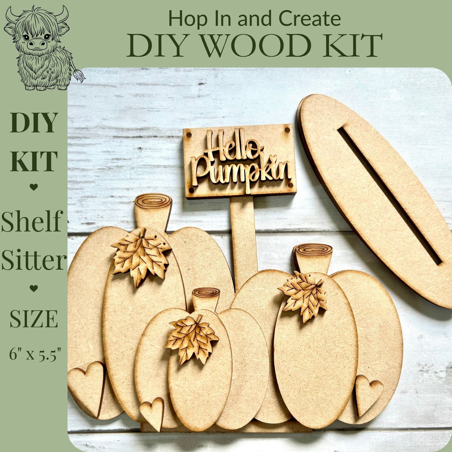 Hello Pumpkin Shelf Sitter DIY Paint Kit