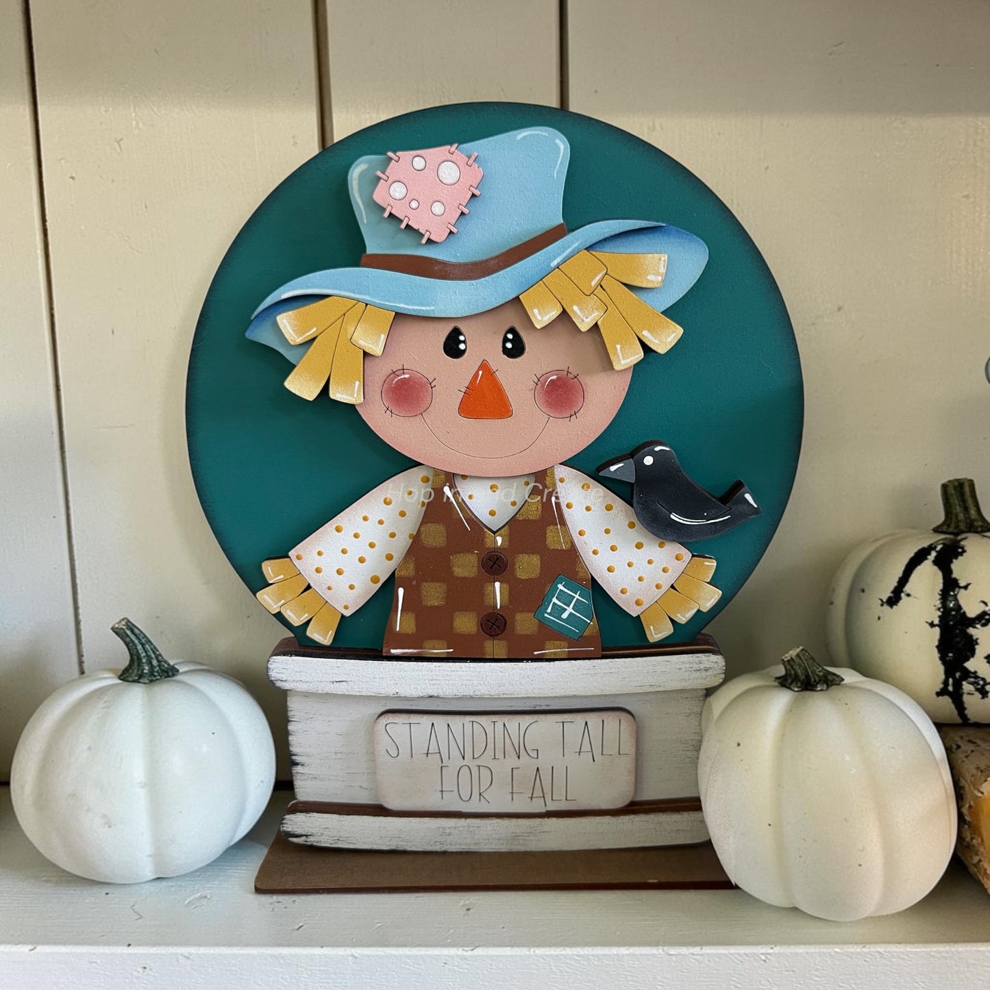 Scarecrow Easel Globe Insert | Fall Interchangeable Decor