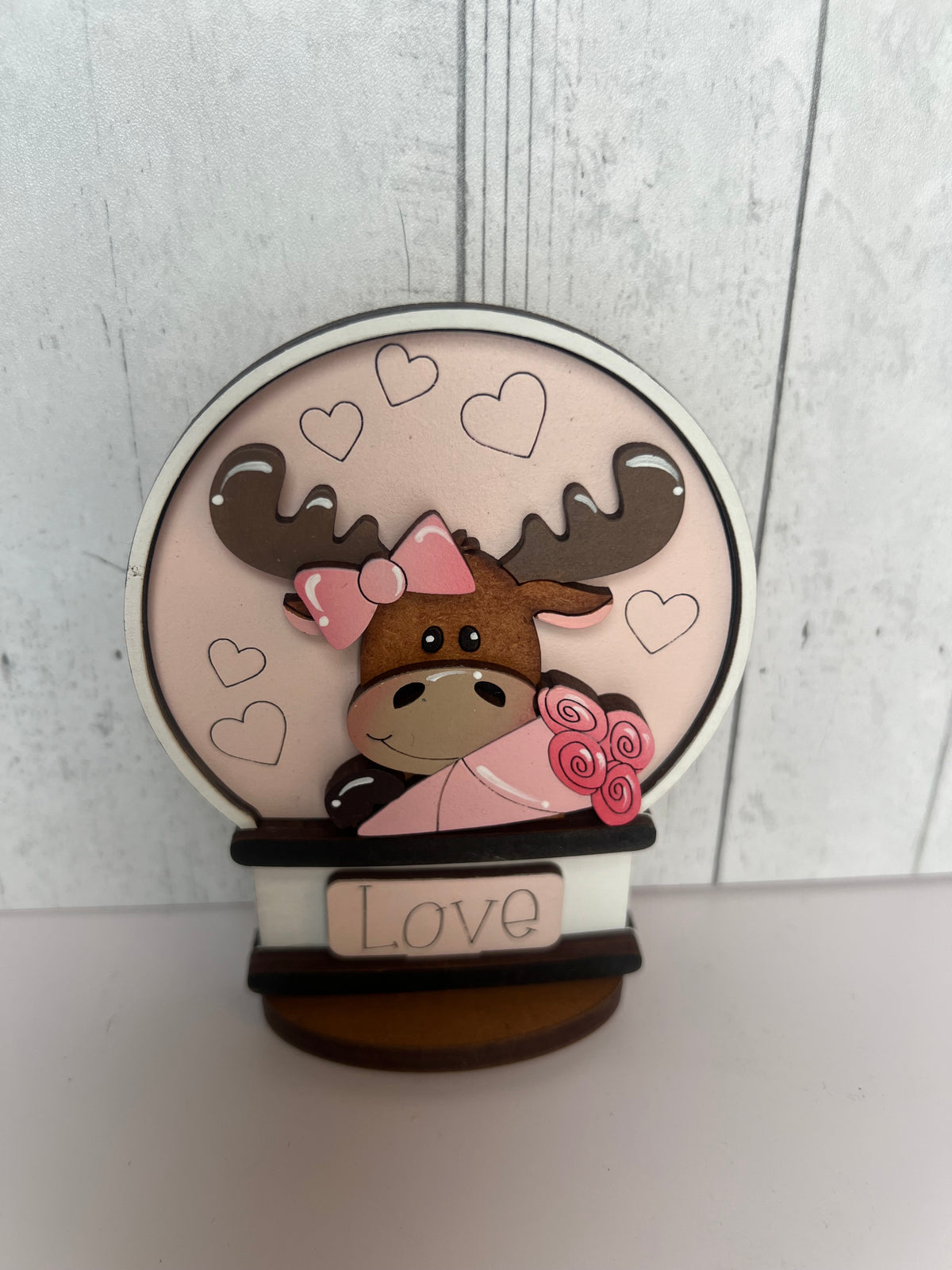 Valentine Moose Mini Snow Globe