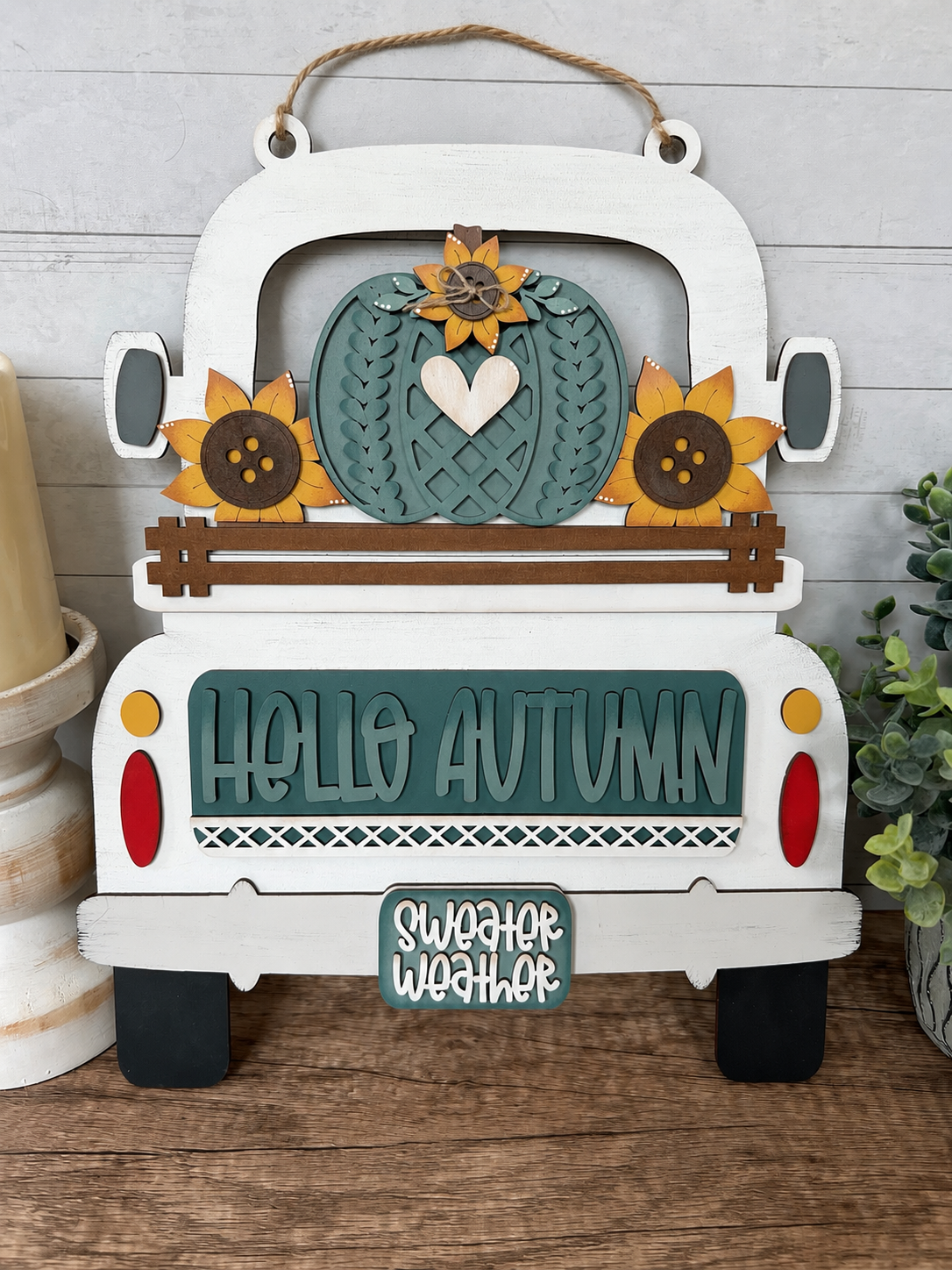 Sweater Weather Interchangeable Truck & Cutting Board Hanging Truck | Fall Interchangeable Truck Decor