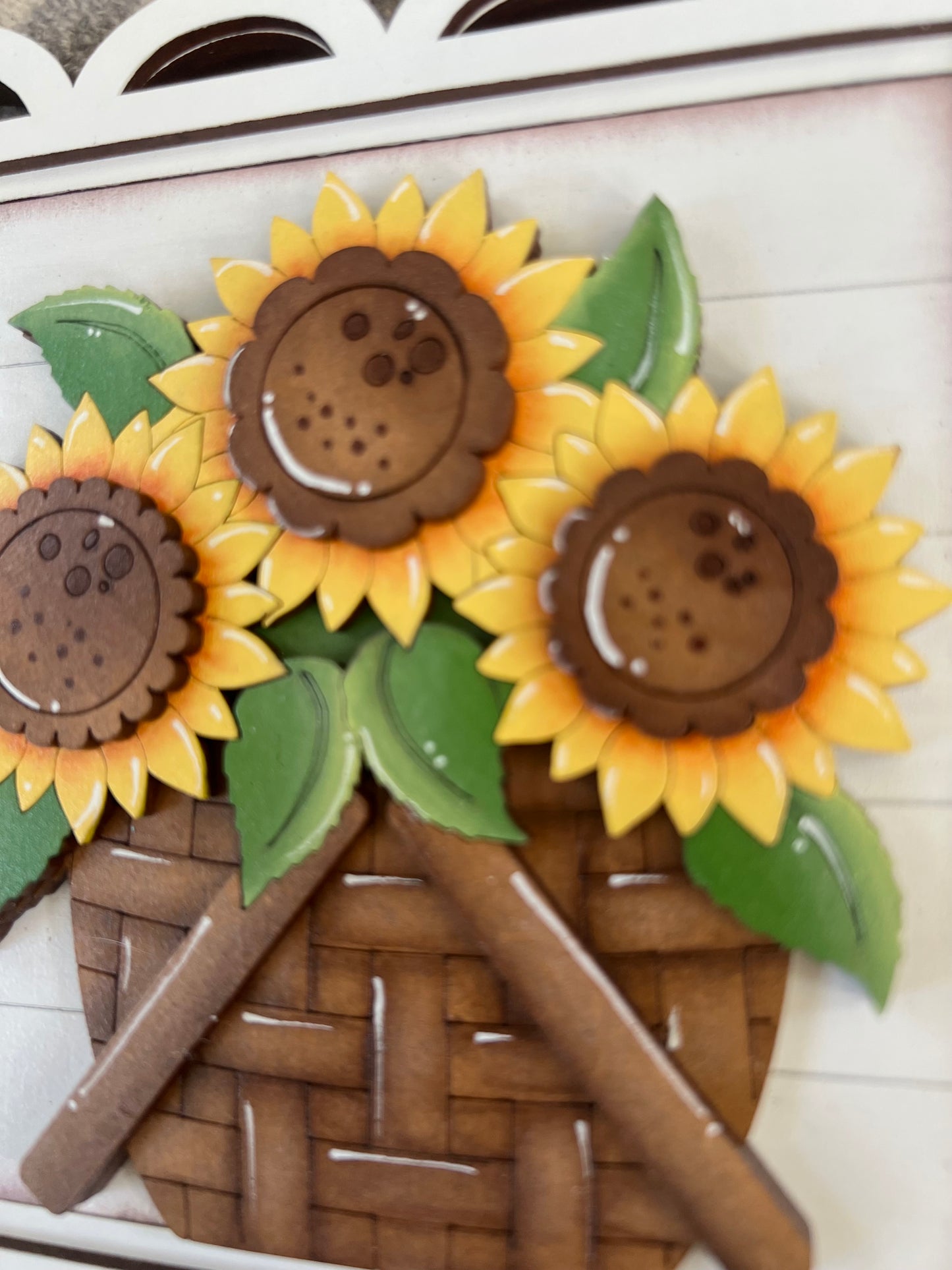 Sunflower Garden Interchangeable Tile Collection | Full Size Sunflower Ladder Tiles | Farmhouse Summer Decor