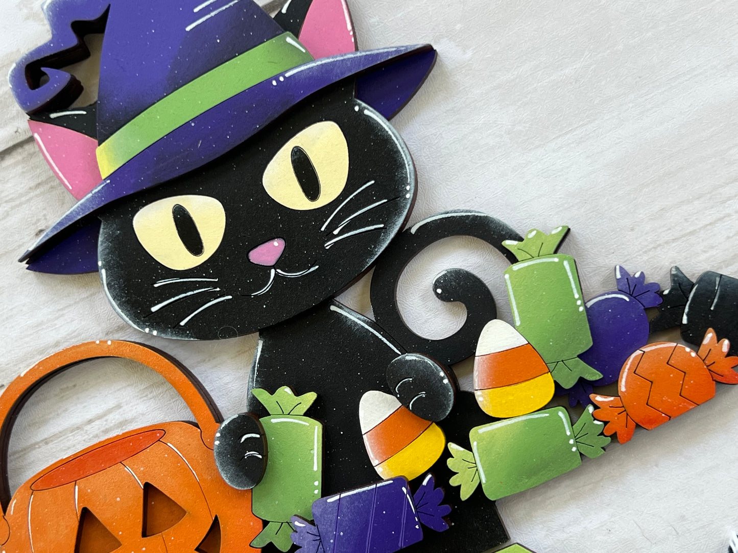 Halloween Black Cat Basket Insert Full Size | Interchangeable Halloween Decor