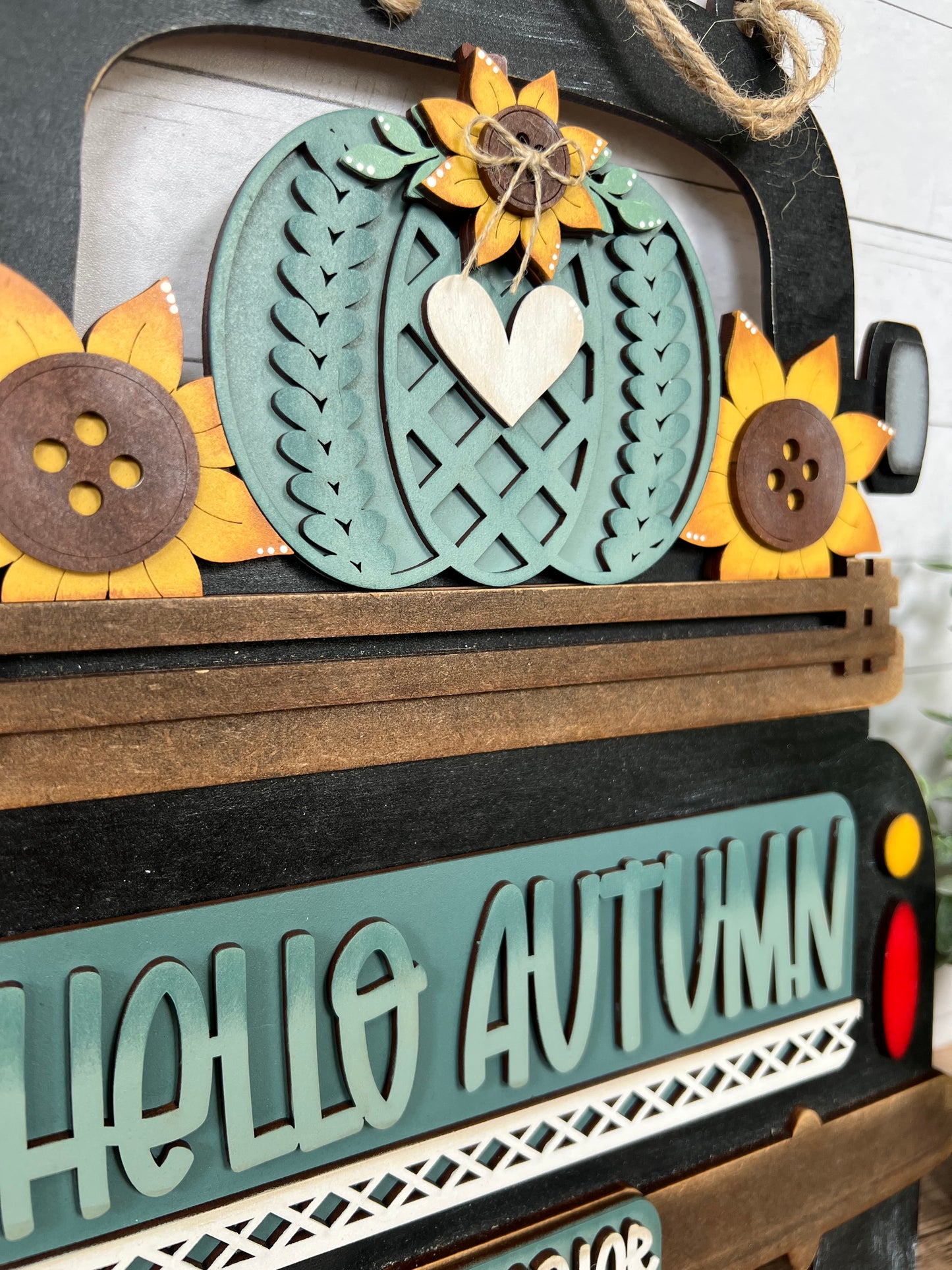 Sweater Weather Interchangeable Truck & Cutting Board Hanging Truck | Fall Interchangeable Truck Decor