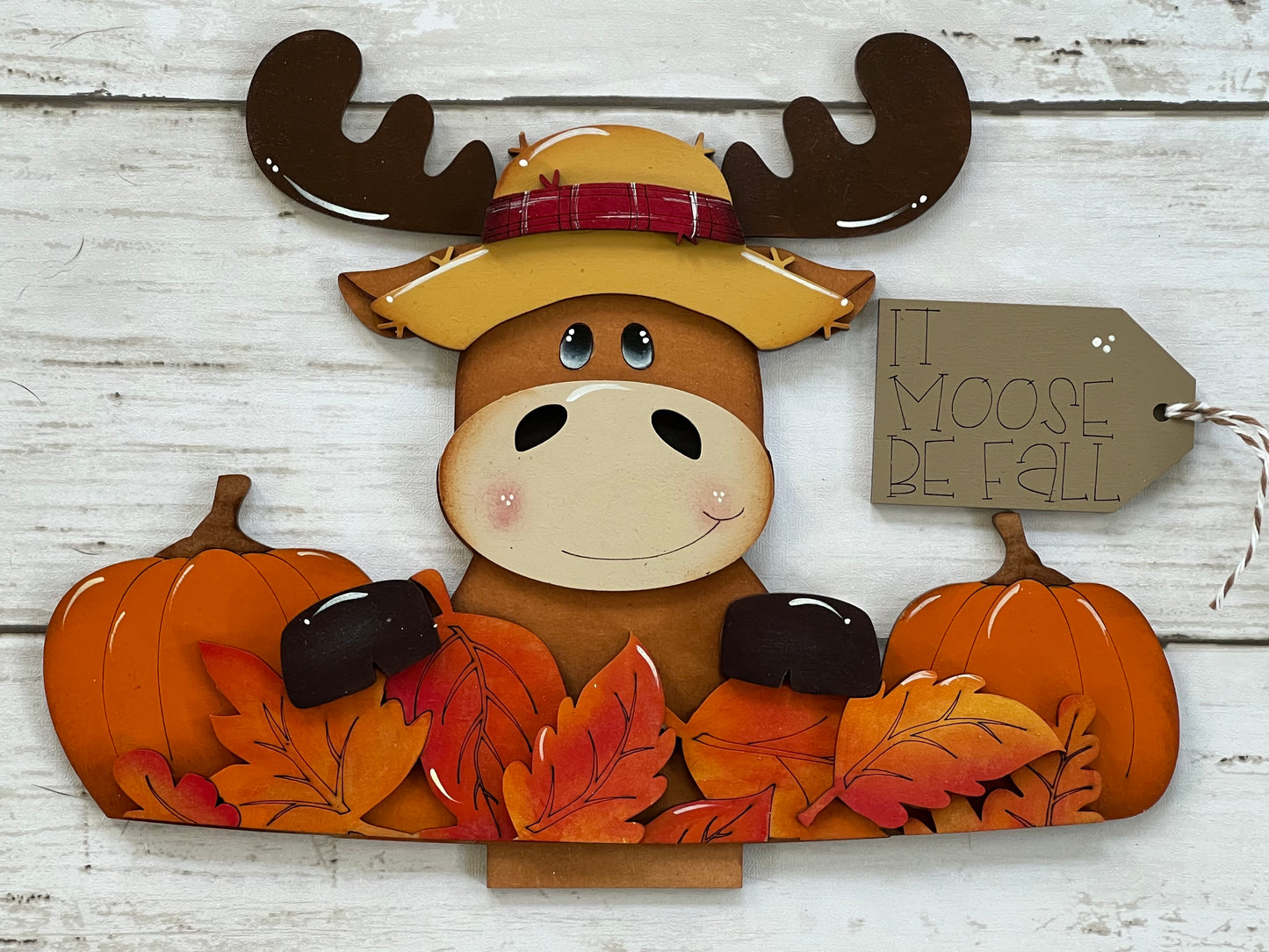 Fall Moose Basket Insert – Full Size | Interchangeable Fall Decor