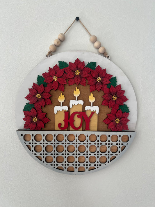 Christmas Poinsettia Welcome Sign