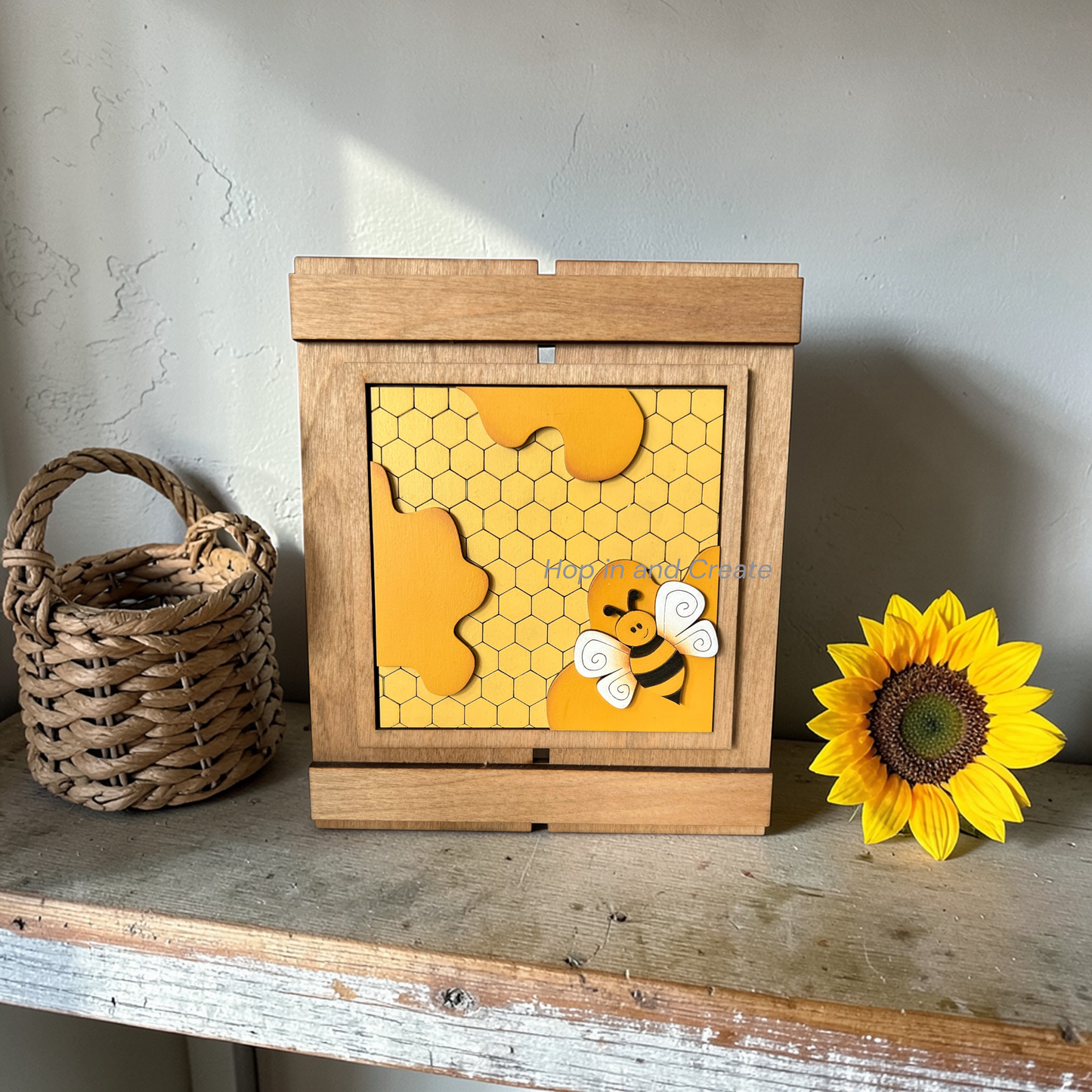 Highland Cow Bee Full Size Tile Set | Summer Interchangeable Decor (4.25”)