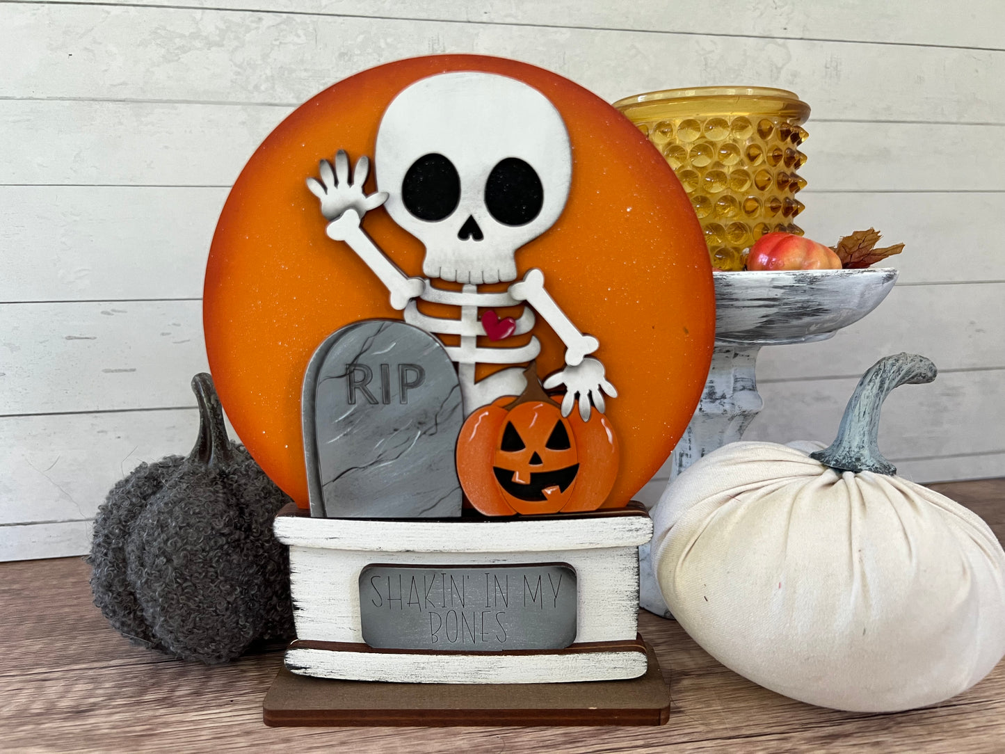 Cute Skeleton Easel Globe Insert