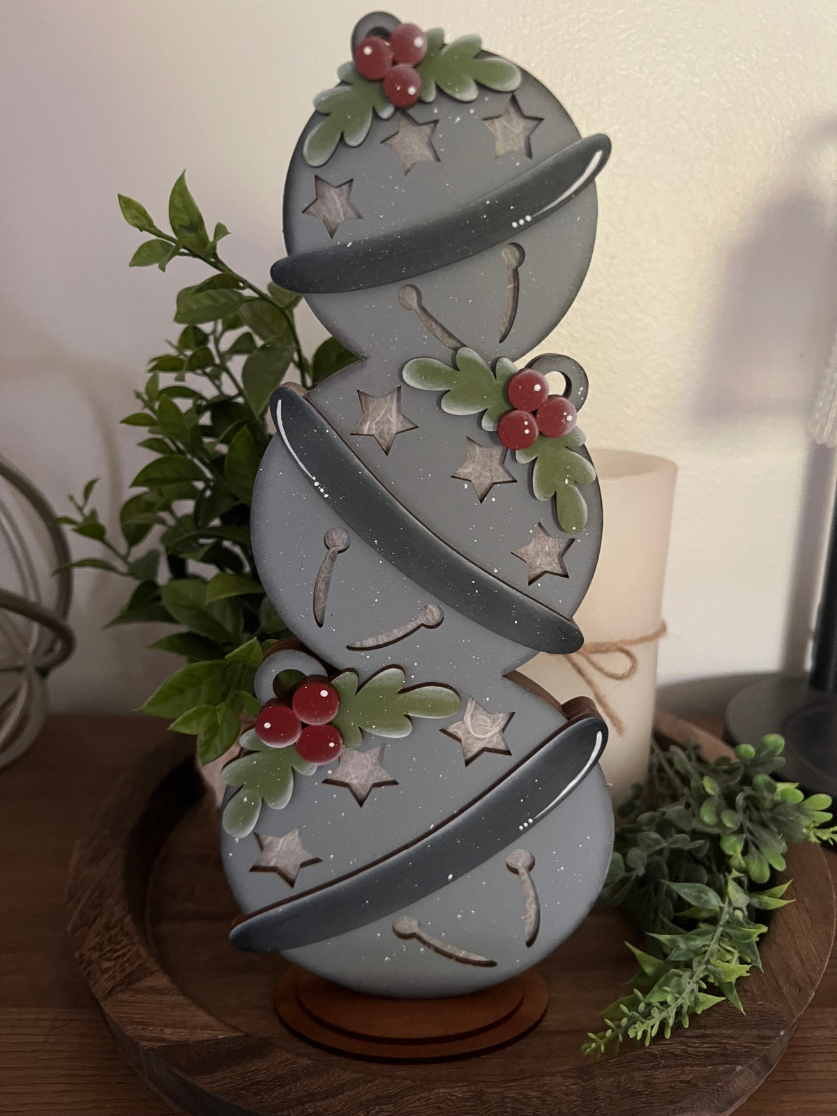 Lighted Silver Bells Shelf Sitter – Christmas Décor