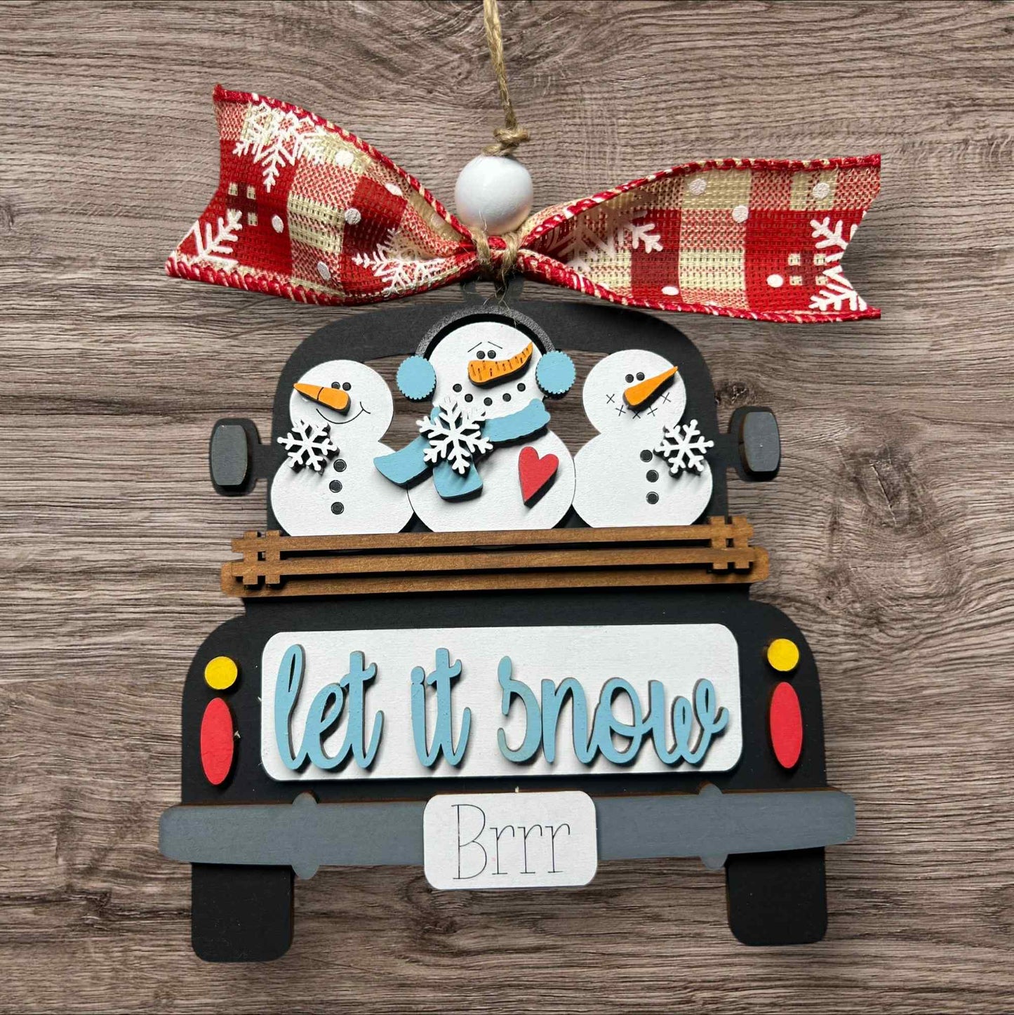 Let it Snow Snowman Truck, DIY Ornament Kit