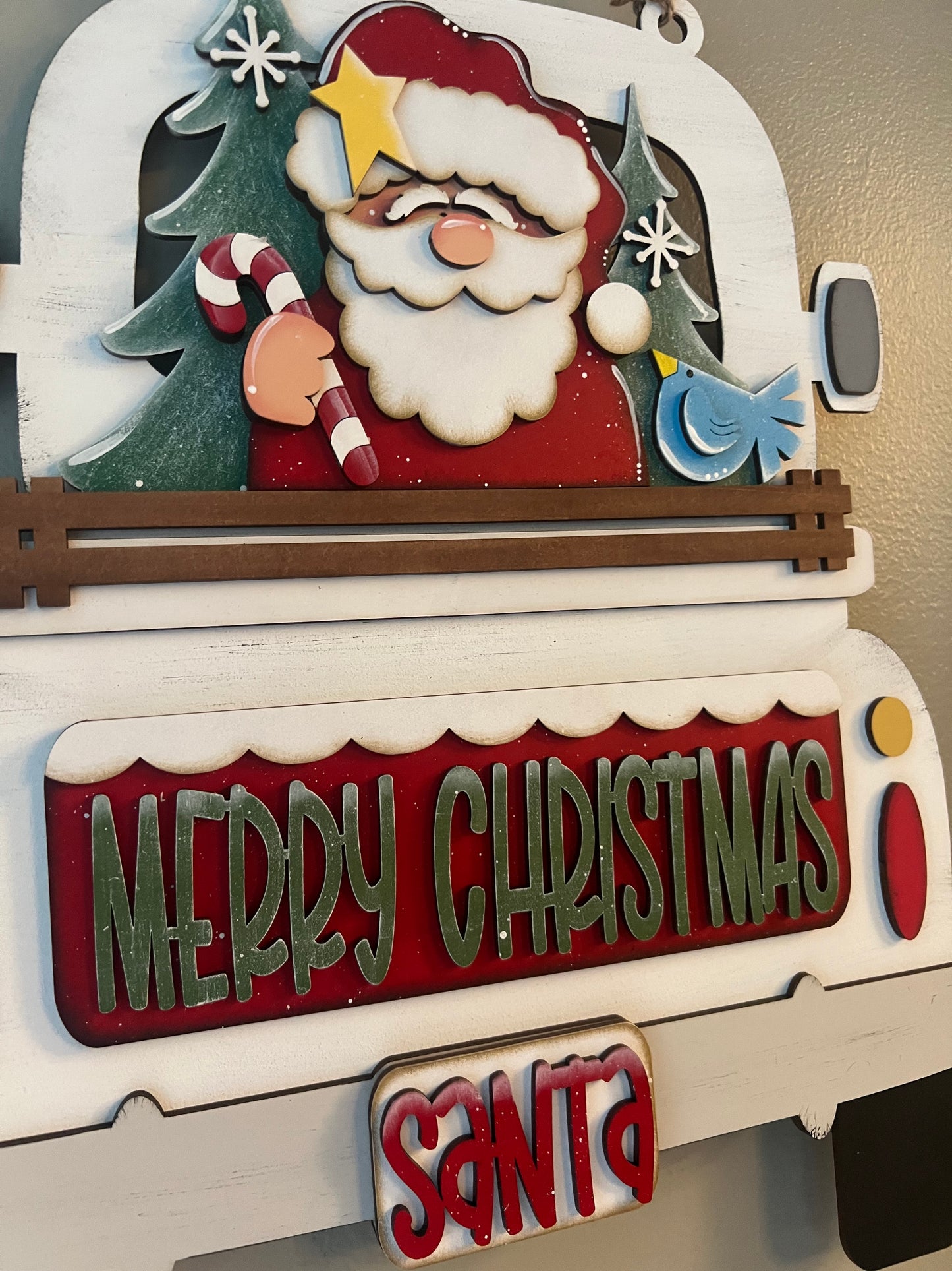 Christmas Santa (Merry Christmas) Truck | Cutting Board