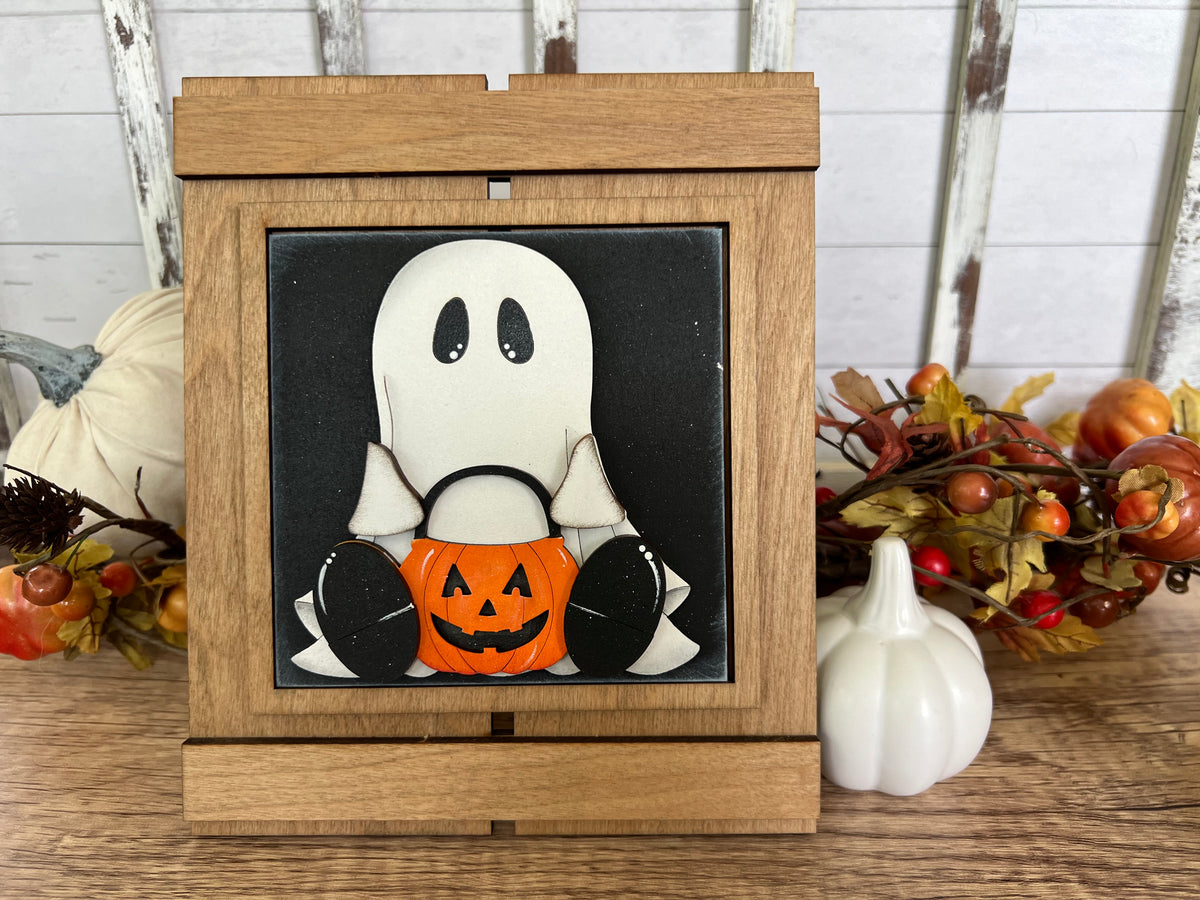 Cute Boo Ghost Full Size Halloween Interchangeable Tiles