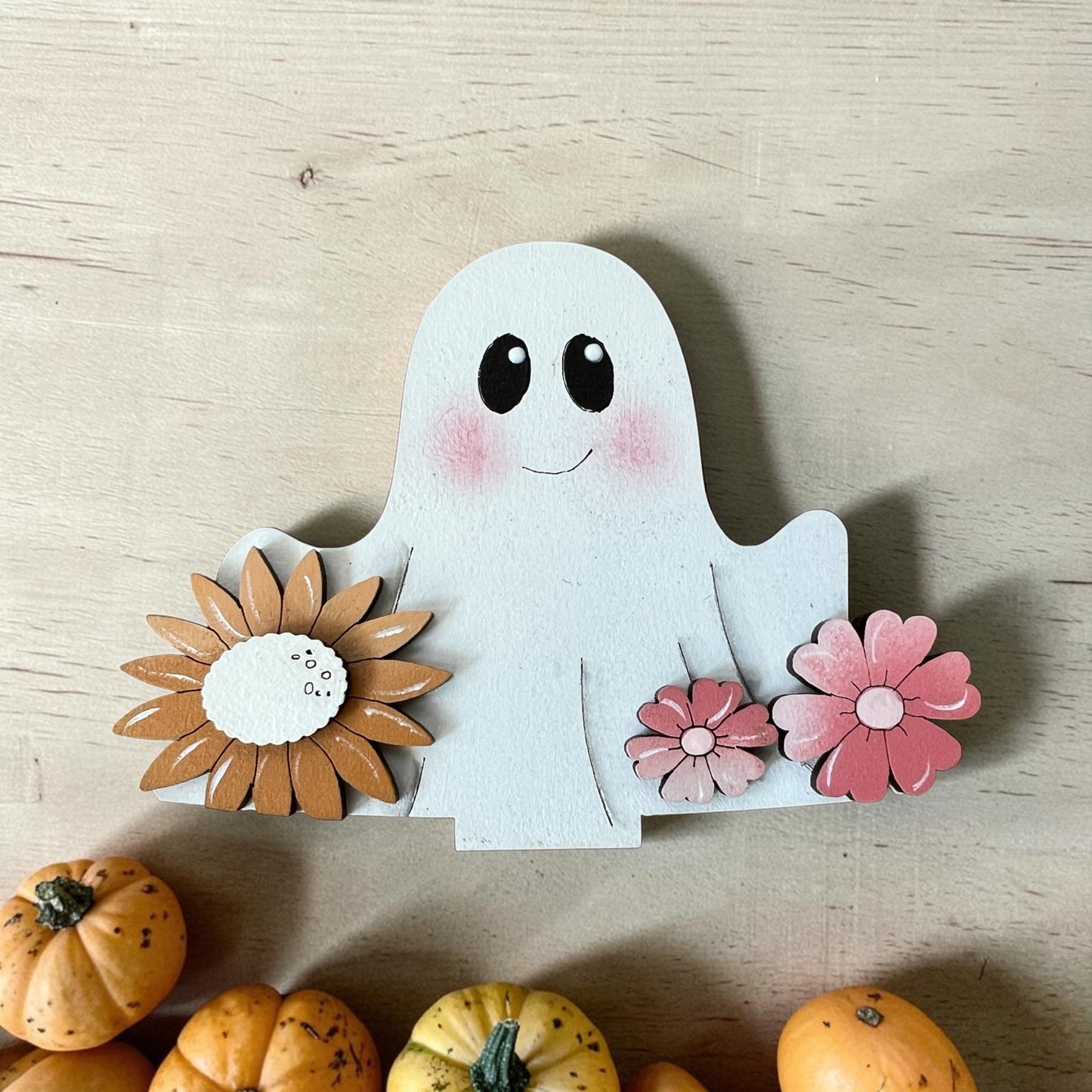 Floral Ghost Halloween Mini Basket Insert