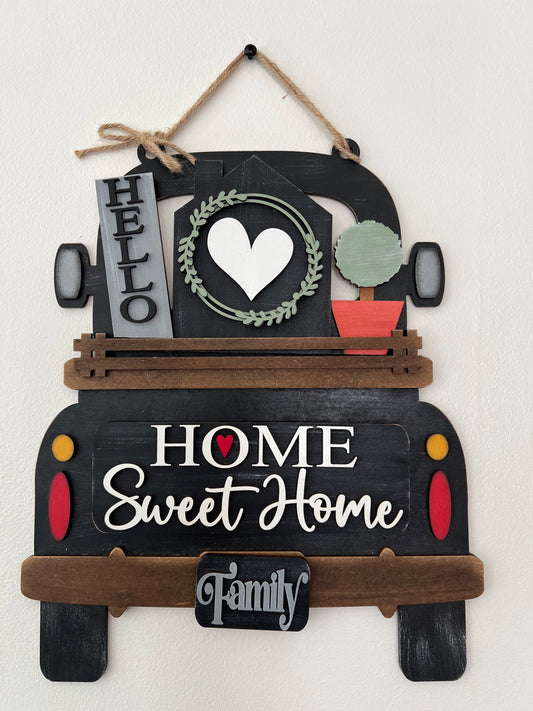 Family Home Sweet Home Hanging Truck | Cutting Board