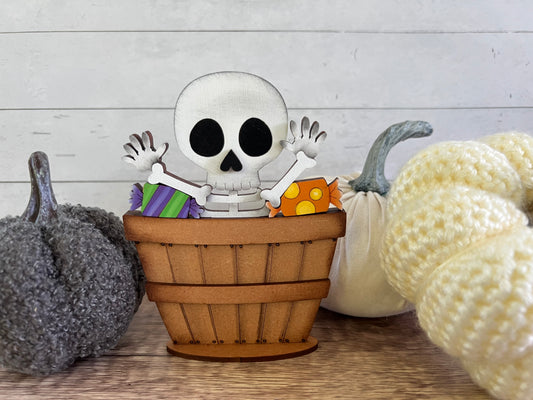 Cute Skeleton Halloween Interchangeable Mini Basket