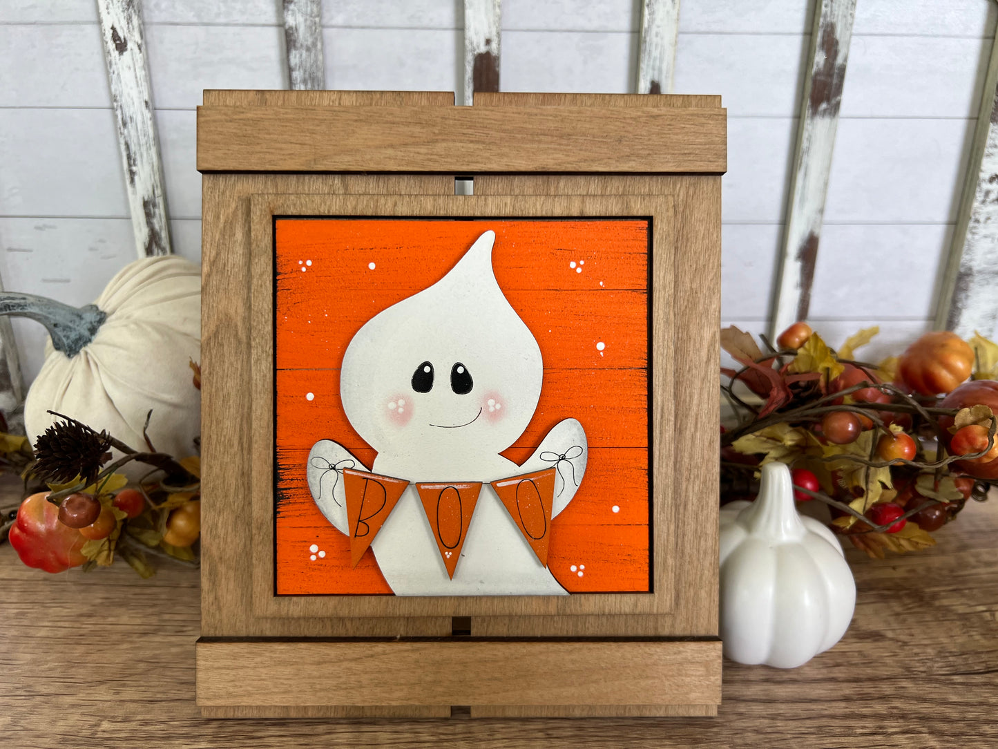 Cute Boo Ghost Full Size Halloween Interchangeable Tiles