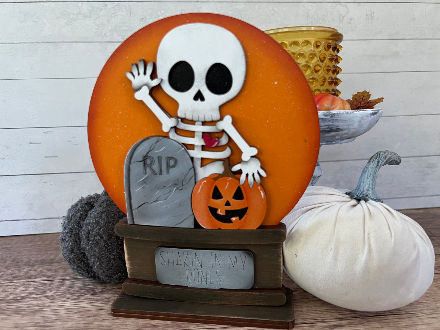 Cute Skeleton Easel Globe Insert