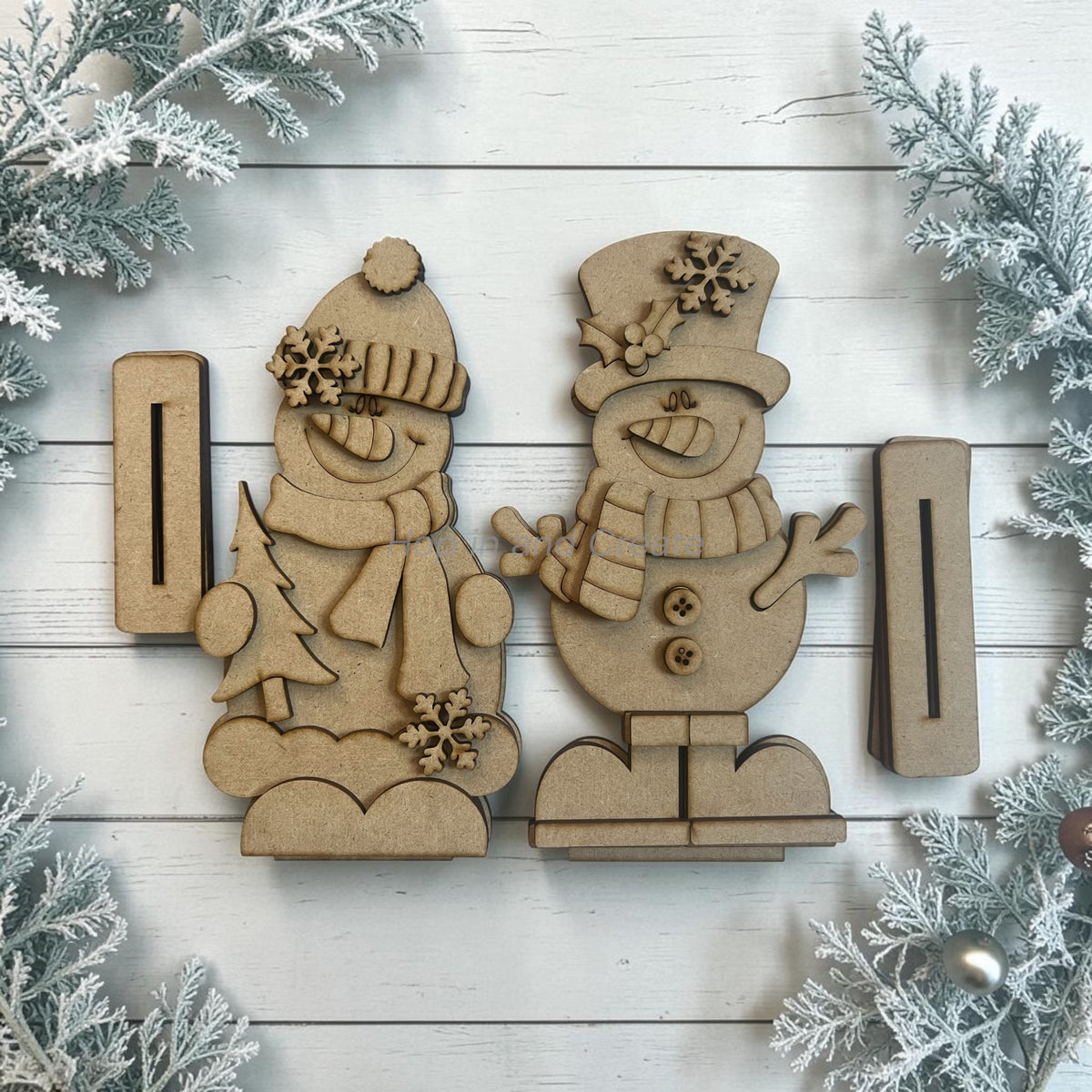 Mr and Mrs Snowman Standing Santa Shelf Sitter – DIY Kit