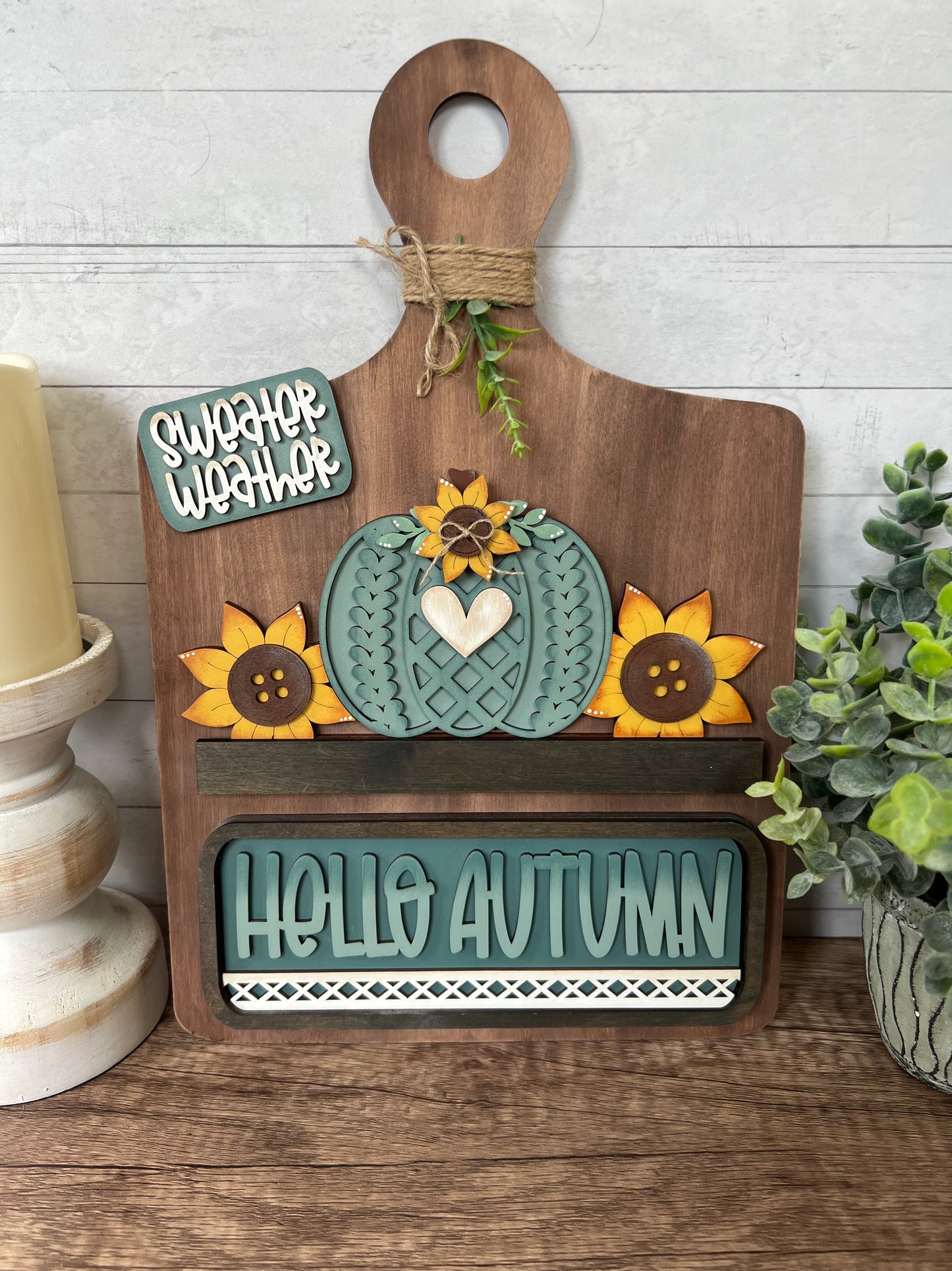 Sweater Weather Interchangeable Truck & Cutting Board Hanging Truck | Fall Interchangeable Truck Decor