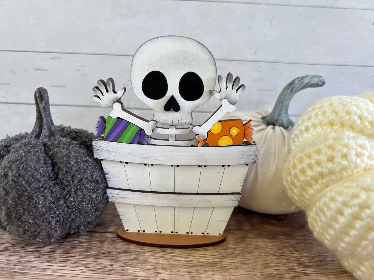 Cute Skeleton Halloween Interchangeable Mini Basket
