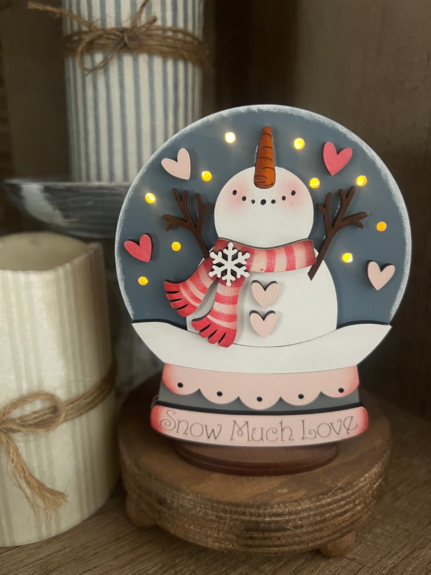 Valentine Snowman (Snow Much Love) Lighted Snow Globe