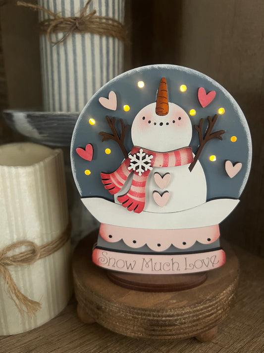 Valentine Snowman (Snow Much Love) Lighted Snow Globe