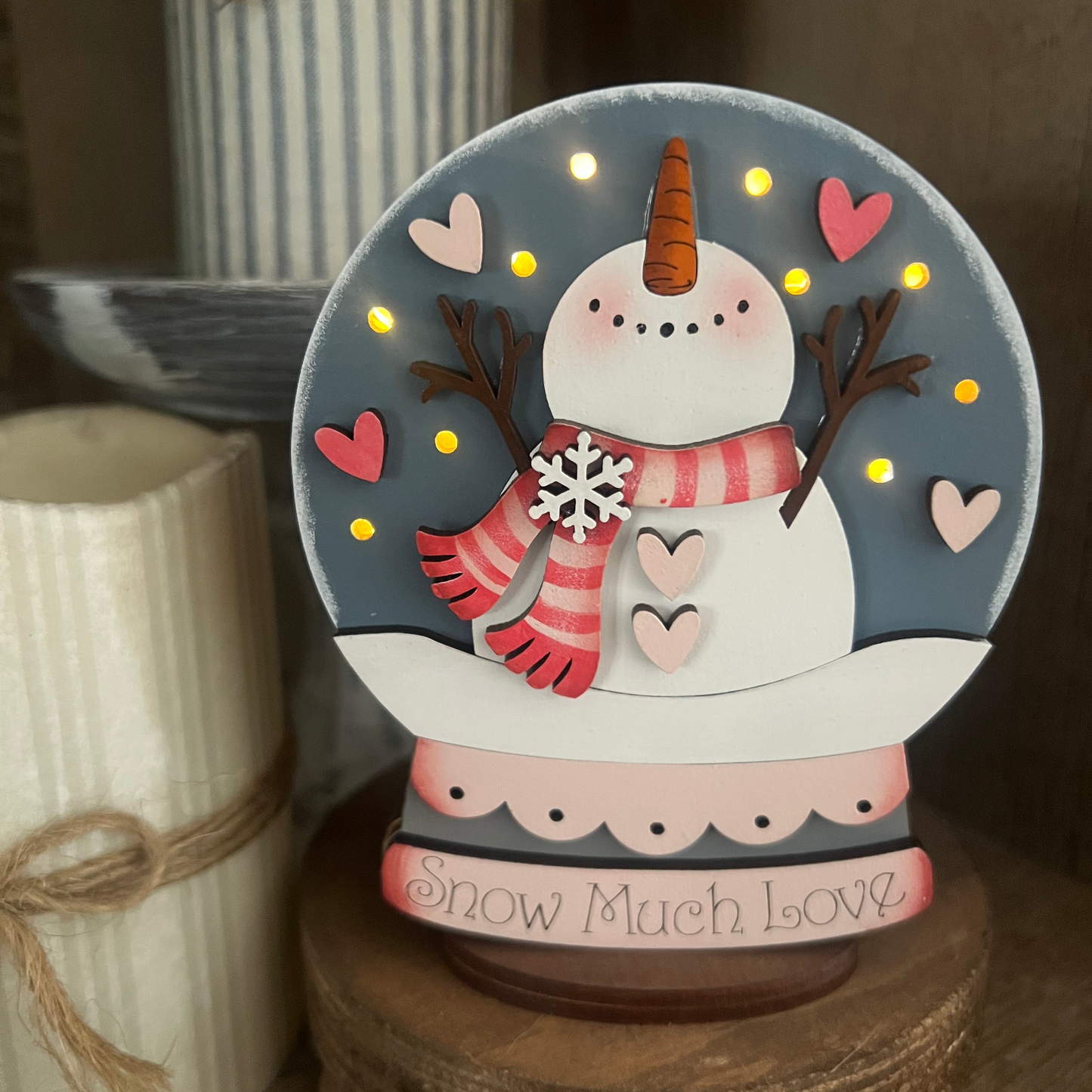 Valentine Snowman (Snow Much Love) Lighted Snow Globe