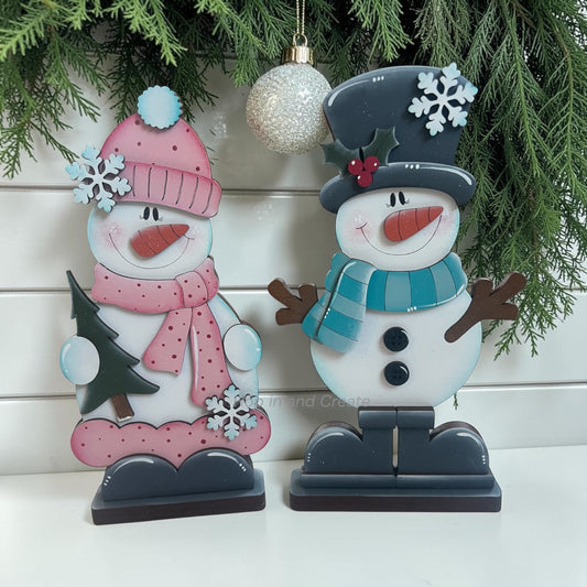 Mr and Mrs Snowman Standing Santa Shelf Sitter – DIY Kit