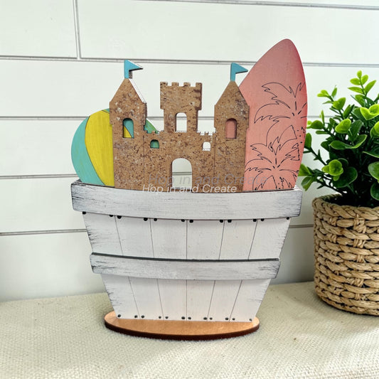 Summer Beach Sandcastle Mini Basket Insert