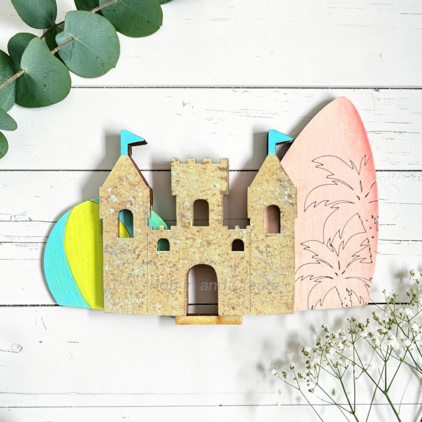 Summer Beach Sandcastle Mini Basket Insert