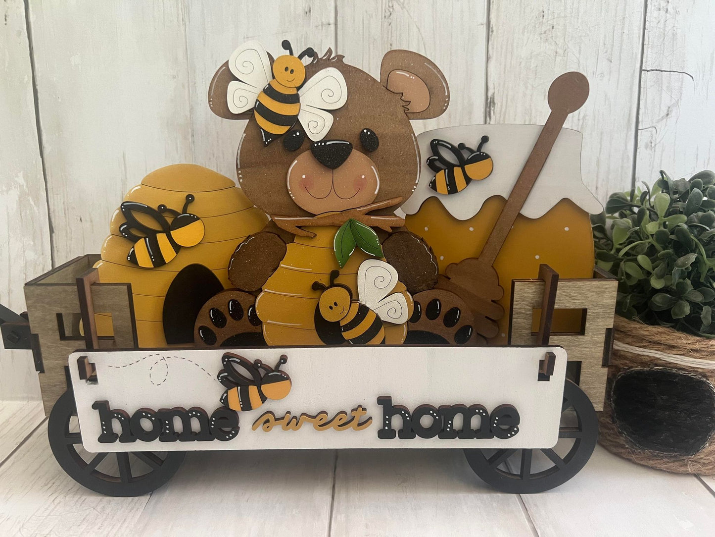 Spring Summer Bear and Bee Crate